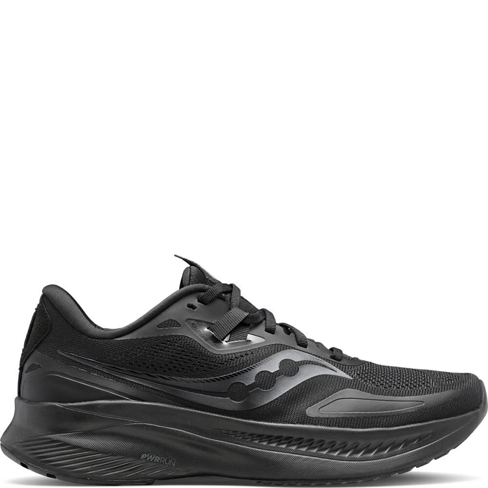 SAUCONY WOMEN'S GUIDE 15 RUNNING SHOE, TRIPLE BLACK, 10.5